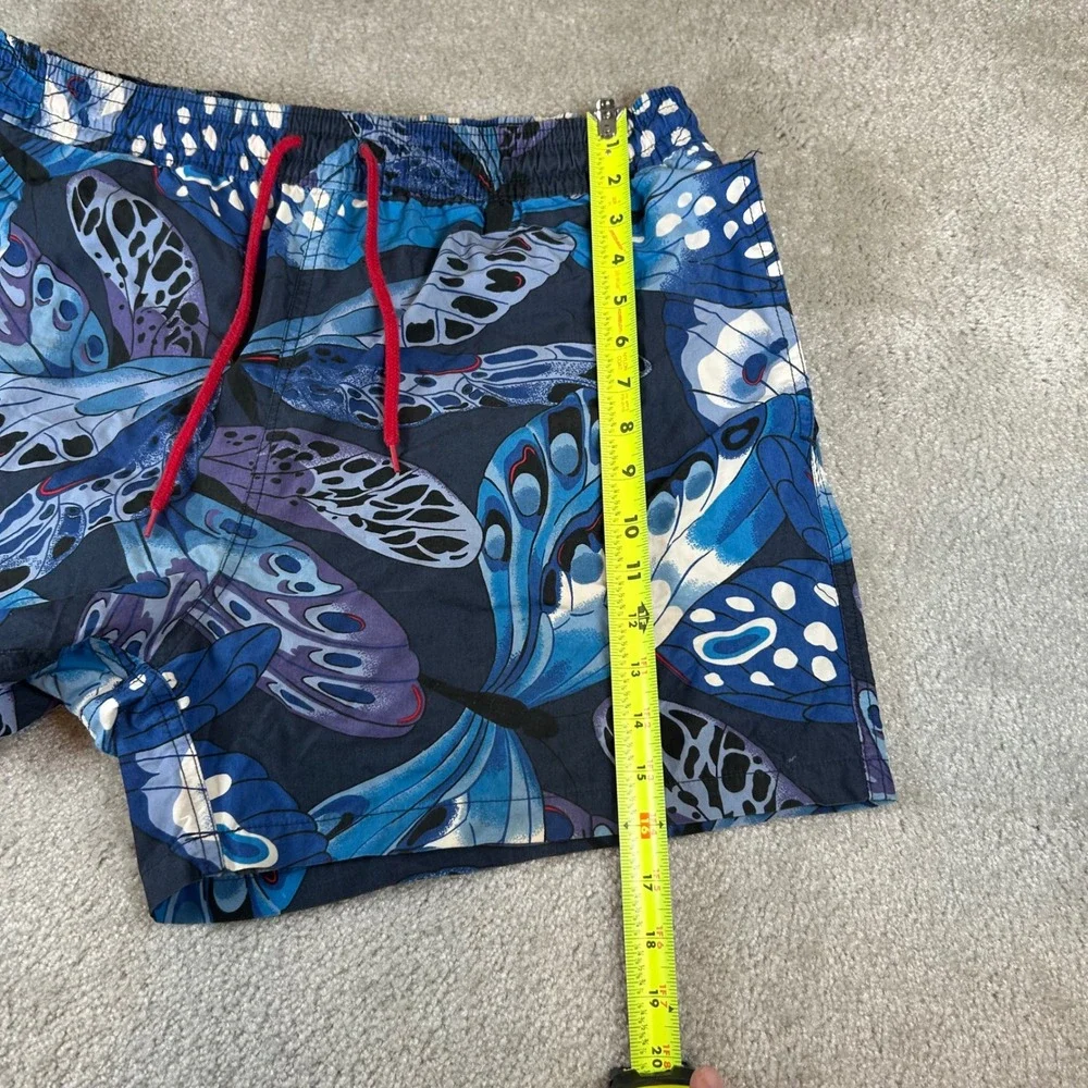 VTG Polo Ralph Lauren Swim Trunks Mens XL Blue Butterfly Wing Print Mesh Lined 5